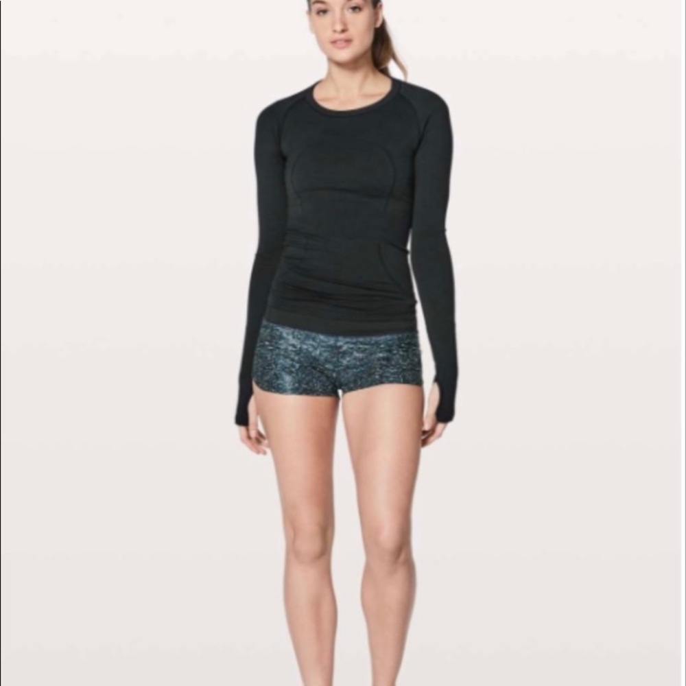 Lululemon Speed Up Short Speckled Foil White Blue